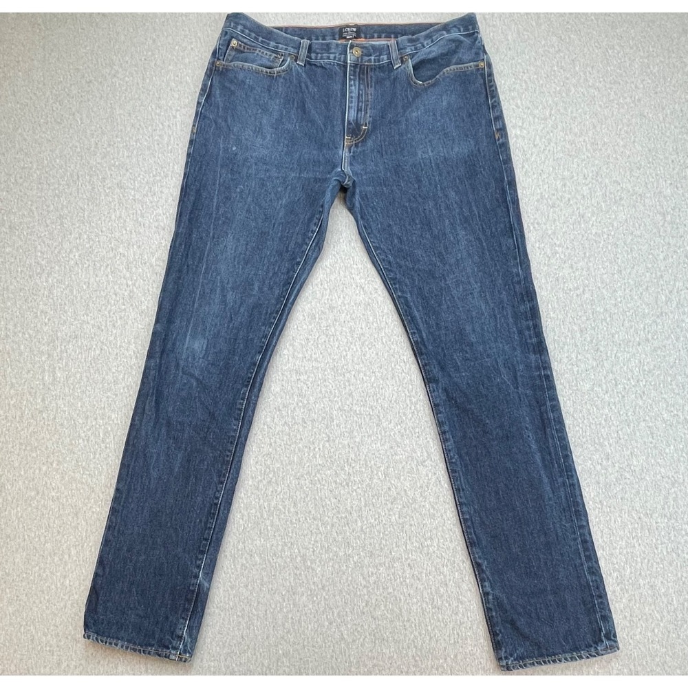 J Crew Jeans Mens 36 x 34 Blue 100% Cotton The Driggs Slim Straight